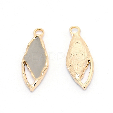 Light Gold Plated Alloy Enamel Pendants ENAM-WH0051-01C-1