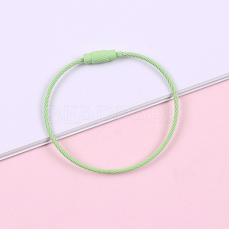 Spray Painted Steel Wire Cable Keychains MAK-CJC0001-03I-1