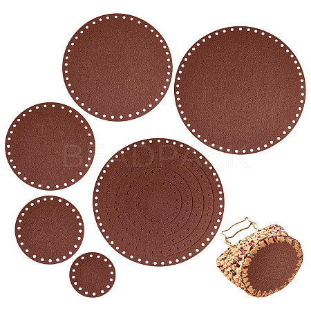 10 Pcs 5 Style Flat Round Felt Fabric DIY-PH0009-24C-1