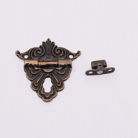 Iron Lock Catch Clasps IFIN-WH0034-22AB-1