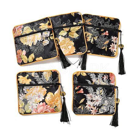 Chinese Style Floral Cloth Jewelry Storage Zipper Pouches LS-AJEW-D063-01A-1