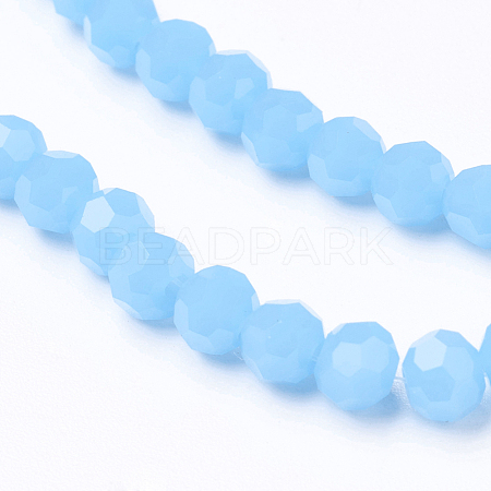 Faceted Round Imitation Jade Glass Beads Strands X-EGLA-J042-4mm-27-1