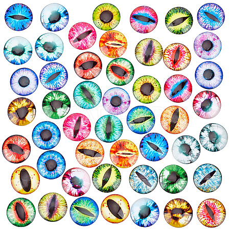   1 Bag Printed Glass Cabochons GGLA-PH0001-45C-1