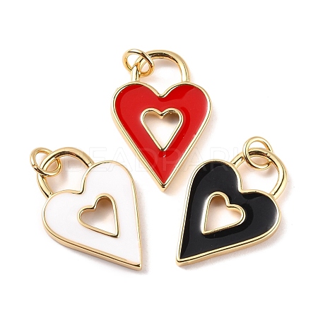 Rack Plating Brass Enamel Pendants KK-B054-05G-1