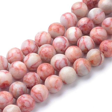 Natural Red Netstone Bead Strands G-R345-10mm-45-1