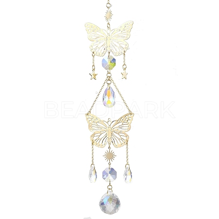 Iron Butterfly Hanging Ornaments HJEW-TA00171-1