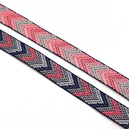 Ethnic Style Embroidery Polyester Ribbons OCOR-WH0066-36-1