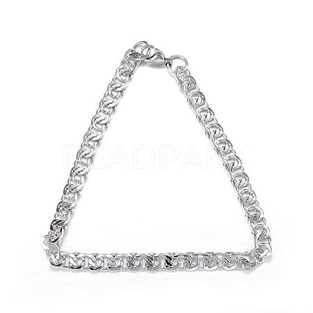 304 Stainless Steel Curb Chain Bracelets BJEW-P064-25P-1