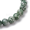 Natural Green Spot Jasper Round Beaded Stretch Bracelets for Women Men BJEW-JB11369-4