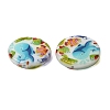 Ocean Printed Natural Freshwater Shell Flat Round Beads SHEL-A006-13K-2