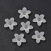 Frosted Acrylic Flower Beads PAB1936Y-10-2