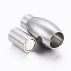 Smooth 304 Stainless Steel Magnetic Clasps with Glue-in Ends X-STAS-H402-18P-4mm-2