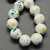 Handmade Printed Porcelain Beads PORC-Q199-12mm-05-1