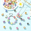 20Pcs 2 Styles Resin Beads with Brass Rhinestone Rondelle KK-YW0004-31-4
