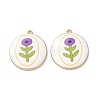 Plating Eco-Friendly Printed Alloy Pendants AL-CBAE25B-01C-G-1