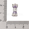 Rack Plating Brass Micro Pave Clear Cubic Zirconia Screw Clasps KK-S384-25P-03-3