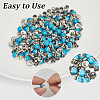 100Pcs Brass with Synthetic Turquoise Rivets KK-CL0001-01A-6