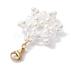 Christmas Snowflake Shell Pearl & Glass Pendants Decorations HJEW-TA00217-4