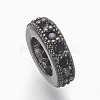 Brass Micro Pave Cubic Zirconia Beads ZIRC-E152-59B-RS-2