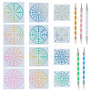 Gorgecraft 12Pcs 3 Sizes Mandala Flower Plastic Drawing Stencils DIY-GF0007-78-1