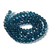 Electroplate Transparent Glass Beads Strands X-EGLA-A035-T6mm-L12-2