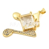 Rack Plating Brass Micro Pave Clear Cubic Zirconia Pendants ZIRC-L100-157G-3