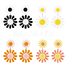 ANATTASOUL 4 Pairs 4 Colors Acrylic Sunflower Dangle Stud Earrings EJEW-AN0002-99-1