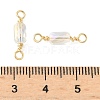 Electroplate Glass Faceted Rectangle Connector Charms KK-C097-05G-03-3