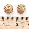 Brass Micro Pave Clear Cubic Zirconia Beads KK-U028-23G-3