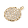 Brass Micro Pave Clear Cubic Zirconia Pendants X-KK-Z075-12G-2