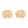 Flower Brass Clear Cubic Zirconia European Beads KK-B186-06G-1