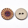 2-Hole Printed Wooden Buttons BUTT-ZX004-01A-02-2