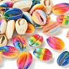 40Pcs 5 Styles Printed Natural Cowrie Shell Beads SSHEL-FS0001-02-2