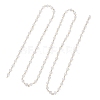 Handmade 304 Stainless Steel Glass Rondelle Link Chains AJEW-JB01460-01-2