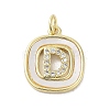 Rack Plating Brass Micro Pave Clear Cubic Zirconia Pendants KK-E102-33G-D-1