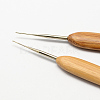 Bamboo Handle Iron Crochet Hook Needles X-TOOL-R034-0.75mm-2