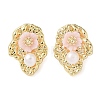 Flower Natural Pearl Stud Earrings EJEW-L286-10G-1