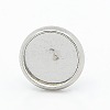 Tarnish Resistant 304 Stainless Steel Flat Round Stud Earring Settings STAS-I017-03-1