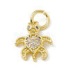 Brass Micro Pave Cubic Zirconia Charms ZIRC-F132-32G-1