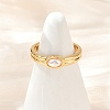 Brass & Oval ABS Imitation Pearl Cuff Rings RJEW-S633-01G-1