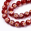 Handmade Millefiori Glass Beads Strands LK-T001-10B-3