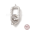 Rhodium Plated 925 Sterling Silver Fold Over Clasps STER-G038-07P-1