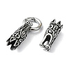 Tibetan Style 304 Stainless Steel Spring Gate Rings FIND-Z046-06AS-01-3