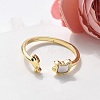 Brass Enamel Cuff Rings for Women RJEW-C126-07G-2