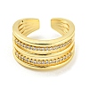 Brass Micro Pave Cubic Zirconia Open Cuff Ring RJEW-C033-08G-2