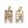 Brass Micro Pave Cubic Zirconia Charms ZIRC-L070-38N-G-2