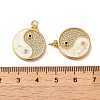 Brass Micro Pave Cubic Zirconia with Synthetic Opal Pendants KK-D096-12G-3