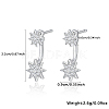 Rhodium Plated 925 Sterling Silver Front Back Stud Earrings UH8089-4