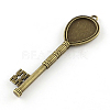 Skeleton Key Tibetan Style Alloy Big Pendant Cabochon Settings TIBEP-S292-05AB-FF-2