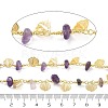 Amethyst & Glass Link Chains CHC-K014-15G-04-3